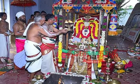 பெருவேம்புடையார் சாஸ்தா கோவில் விமான கோபுர பாலாலயம்