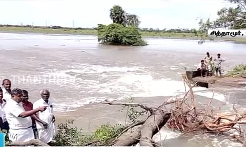 செங்கல்பட்டில் திடீரென உடைந்த ஏரி கரை - விவசாயிகள் அதிர்ச்சி