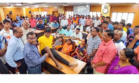 தமிழ்நாடு விளையாட்டு மேம்பாட்டு ஆணையம் சார்பாக விளையாட்டில் ஏற்படும் காயங்களை சரி செய்ய முதலுதவி பயிற்சி