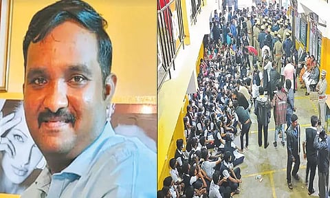 தனியார் பள்ளியில் பிளஸ்-2 மாணவிகளுக்கு பாலியல் தொல்லை கொடுத்த தாளாளர்; மாணவர்களுடன் பெற்றோர் போராட்டம்