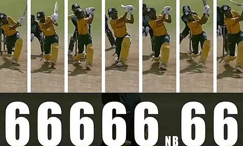 ருத்ரதாண்டவமாடிய ருதுராஜ் ஒரு ஓவரில் 7 சிக்சர்கள் அடித்து சாதனை