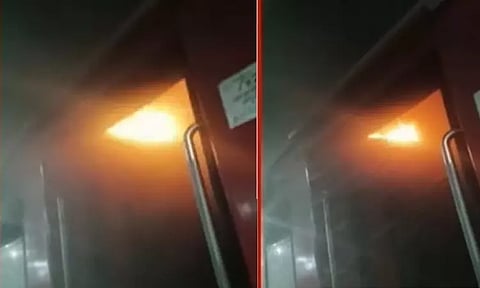 திருமலா விரைவு ரெயிலில் தீ விபத்து - சிகரெட் துண்டால் விபரீதம்...!