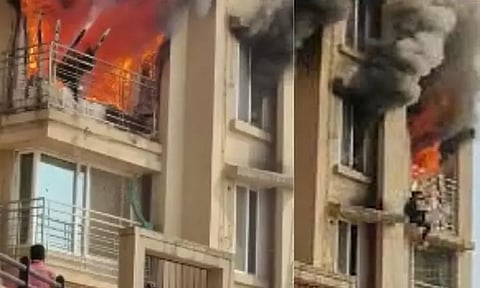 மும்பை மலாட் பகுதியில் உள்ள அடுக்குமாடி குடியிருப்பில் பயங்கர தீ விபத்து