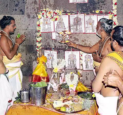 உறையூர் பஞ்சவர்ணேஸ்வரர் கோவிலில் பாலாலயம்