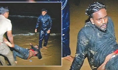 மெரினா லூப் சாலையில் பரபரப்பு சம்பவம்: பெண்ணை கத்தியால் வெட்டி பணம் வழிப்பறி - 2 பேர் கைது