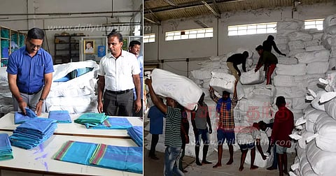 ரேஷன் அட்டைதாரர்களுக்கு 9 லட்சம் வேட்டி, சேலைகள்