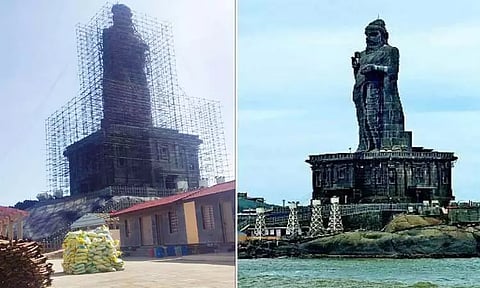 கன்னியாகுமரி கடல் நடுவில் உள்ள திருவள்ளுவர் சிலைக்கு ரசாயன கலவை பூசும் பணி முடிந்தது; விரைவில் சுற்றுலா பயணிகள் பார்வையிட அனுமதி