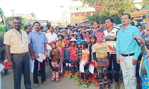 சாலை பாதுகாப்பு விழிப்புணர்வு ஸ்கேட்டிங் பேரணி