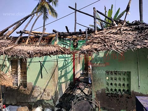 கூரை வீடு எரிந்து நாசம்
