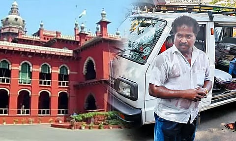 ஐகோர்ட்டு முன்பு தீக்குளிக்க முயன்றவரால் பரபரப்பு - போலீசார் எச்சரிக்கை செய்து அனுப்பி வைத்தனர்