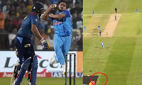 அதிவேகமாக பந்து வீசிய உம்ரான்...பல அடி தூரம் பறந்து விழுந்த பெய்ல்ஸ் - வீடியோ...!