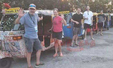 ஆட்டோக்களில் சுற்றுலா வந்த 37 வெளிநாட்டு சுற்றுலா பயணிகள்