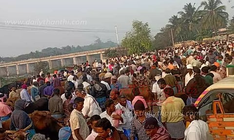 வாழவச்சனூர் வாரச்சந்தையில் ரூ.2 கோடிக்கு ஆடு, மாடுகள் விற்பனை