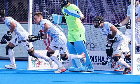 ஹாக்கி உலகக்கோப்பை போட்டி: அர்ஜென்டினா 1-0 என்ற கோல் கணக்கில் தென்னாப்பிரிக்காவை வீழ்த்தியது