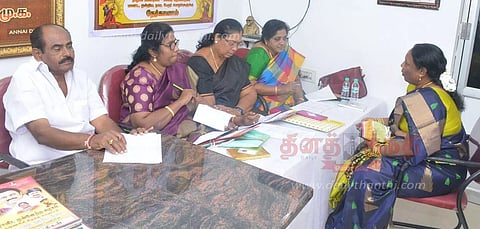தி.மு.க. மகளிரணி பொறுப்புகளுக்கான நேர்காணல்