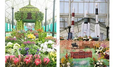 லால்பாக் பூங்காவில் குடியரசு தினவிழா மலர் கண்காட்சி