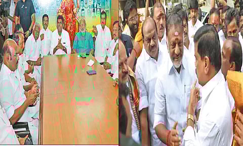 ஈரோடு கிழக்கு தொகுதியில் அ.தி.மு.க. இரு அணிகளும் போட்டி; கூட்டணி கட்சி தலைவர்களிடம் தனித்தனியாக ஆதரவு கேட்டனர்