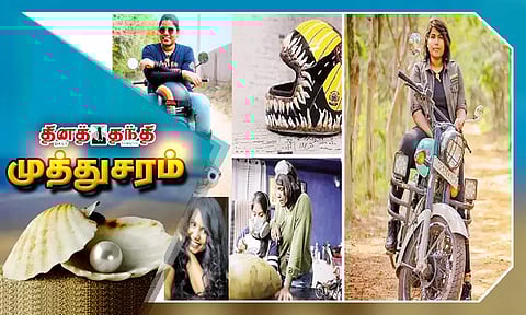 பைக்கில் கீழே விழுந்தார்...! உடனே மீண்டு எழுந்தார்..!