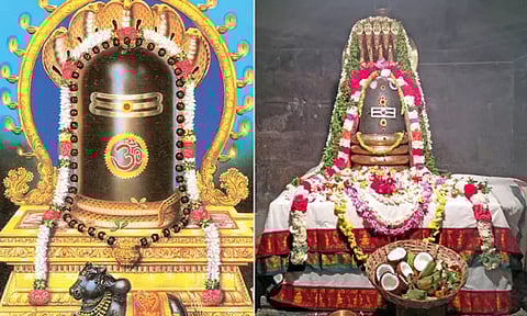 துளசியால் அர்ச்சிக்கப்படும் சிவலிங்கம்