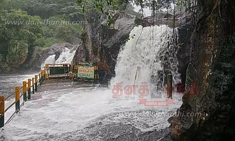 மணிமுத்தாறு அருவியில் வெள்ளப்பெருக்கு