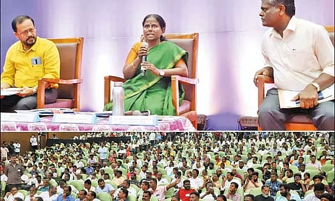 கருணாநிதிக்கு கடலில் பேனா வடிவ நினைவுச்சின்னம்: சென்னையில் கருத்து கேட்பு கூட்டம்