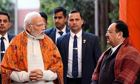 நாடாளுமன்றத்தில் அரசின் செயல் திட்டம் பற்றி மத்திய மந்திரிகளுடன் பிரதமர் மோடி ஆலோசனை கூட்டம்