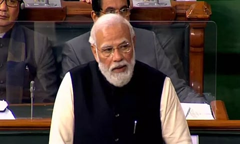 மக்களவையில் பிரதமர் மோடி இன்று பதிலுரை