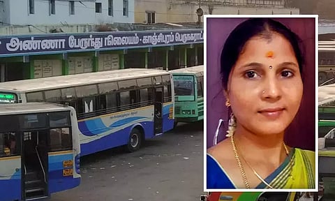 காஞ்சீபுரம் பஸ் நிலையத்தில் மயங்கி விழுந்த டிரைவரின் உயிரை காப்பாற்றிய நர்சு - பொதுமக்கள் பாராட்டு