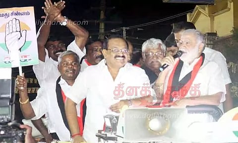 ஈ.வி.கே.எஸ்.இளங்கோவனை எதிர்த்து போட்டியிடும் அனைவருக்கும் வைப்புத்தொகை கிடைக்க கூடாது;ஈரோட்டில் அமைச்சர் சக்கரபாணி பேச்சு