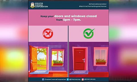 கொசு உற்பத்தியை தடுக்க வீட்டின் கதவு, ஜன்னலை மூடி வையுங்கள் - பொதுமக்களுக்கு சென்னை மாநகராட்சி வலியுறுத்தல்