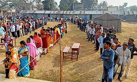 திரிபுரா சட்டசபை தேர்தல்: 3 மணி நிலவரப்படி 69.96% சதவீத வாக்குகள் பதிவு