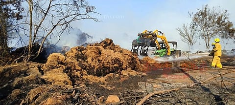 ராஜாக்கமங்கலம் அருகே தும்பு ஆலையில் பயங்கர தீ விபத்து தீயை அணைக்க வீரர்கள் போராட்டம்