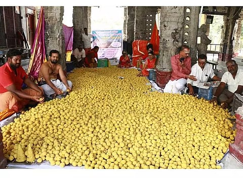 விழுப்புரம் கைலாசநாதர் கோவிலில் இன்று மகா சிவராத்திரி விழா:பக்தர்களுக்கு பிரசாதமாக வழங்க லட்டுகள் தயாரிக்கும் பணி