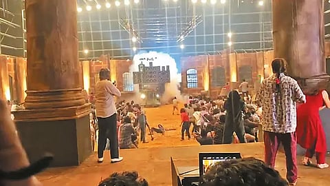 பூந்தமல்லி அருகே நடிகர் விஷால் படப்பிடிப்பு தளத்தில் விபத்து - சமூக வலைதளங்களில் வீடியோ வைரல்