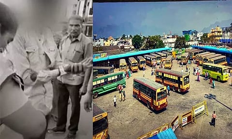 பஸ் ஸ்டாண்டில் காதலி பேசாத ஆத்திரத்தில் பஸ் கண்ணாடியை உடைத்த காதலன்..!