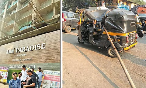 மும்பையில் அடுக்குமாடி கட்டிடத்தில் இருந்து இரும்பு கம்பி விழுந்து பெண், சிறுமி பலி