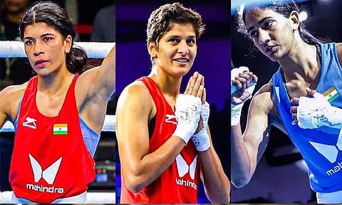 பெண்கள் உலக குத்துச்சண்டையில் இந்திய வீராங்கனைகள் நிது காங்ஹாஸ், பிரீத்தி, மஞ்சு வெற்றி