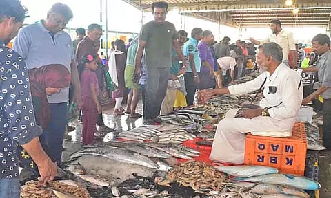 உக்கடம் மார்க்கெட்டில் மீன்கள் விலை உயர்வு