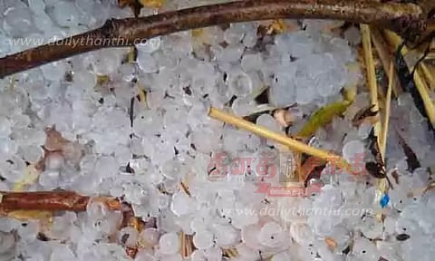 கிராம பகுதிகளில் ஆலங்கட்டி மழை