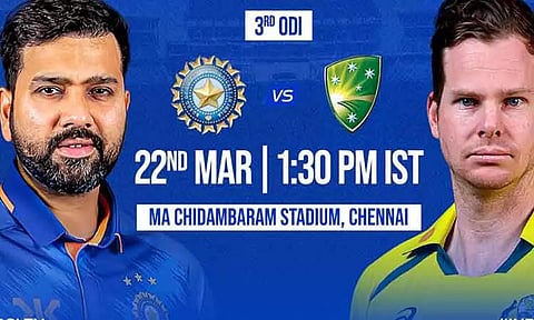 இந்தியாவுக்கு எதிரான கடைசி ஒருநாள் போட்டி: டாஸ் வென்ற ஆஸ்திரேலியா பேட்டிங் தேர்வு