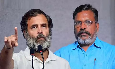 "ராகுல் காந்தியின் பதவி பறிப்பு, தேர்தல் ஜனநாயகத்தை ஒழித்துக் கட்டுவதற்கான ஒத்திகை" - திருமாவளவன் எம்.பி.