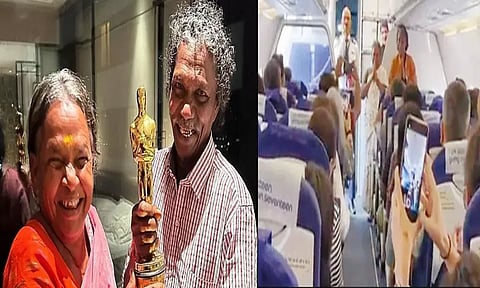 ஆஸ்கார் விருது படத்தில் நடித்த பாகன் தம்பதியை, விமானத்திலேயே பாராட்டி மகிழ்ந்த பயணிகள்