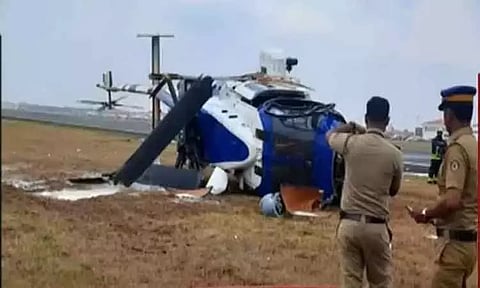 கேரளா : கொச்சி அருகே ராணுவ ஹெலிகாப்டர் விபத்து..! "உயிர் சேதம் இல்லை" - கடலோர காவல்படை விளக்கம்