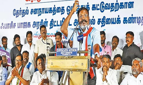 கருத்தியல் போரில் ராகுல்காந்தி வெல்லும் வரை விடுதலை சிறுத்தைகள் துணை நிற்கும் - தொல்.திருமாவளவன் பேச்சு