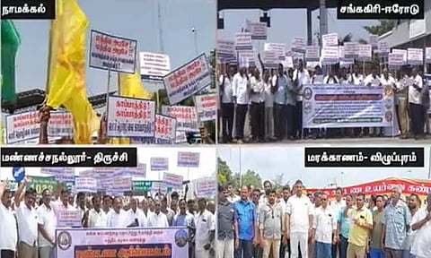 சுங்கச்சாவடி கட்டண உயர்வை கண்டித்து தமிழகத்தில் லாரி உரிமையாளர்கள் போராட்டம்