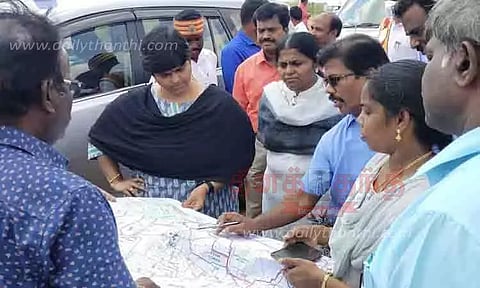 கனரக வாகனங்களுக்கான மாற்றுப்பாதை அமைப்பது தொடர்பாக ஆய்வு