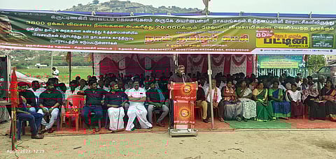 விவசாயிகள் போராட்டத்திற்கு ஆதரவாக நாம் தமிழர் கட்சியினர் உண்ணாவிரதம்