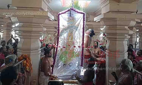 அன்பில் மாரியம்மன் கோவில் திருவிழா கொடியேற்றத்துடன் தொடங்கியது