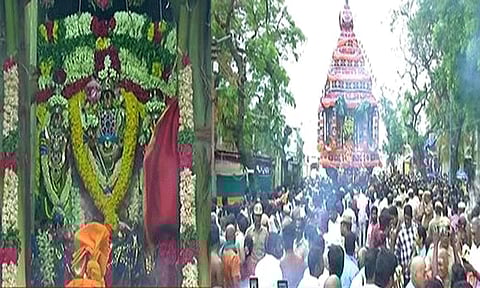 பழனி தண்டாயுதபாணி கோவிலில் பங்குனி உத்திர தேரோட்டம் தொடங்கியது.. தேரை வடம் பிடித்து இழுக்கும் பக்தர்கள்