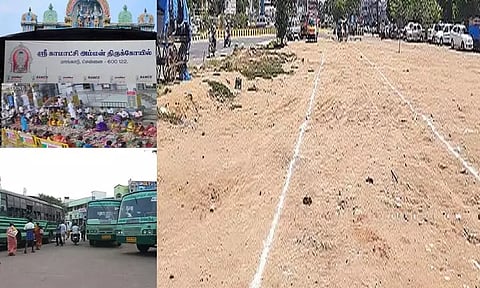 மாங்காட்டில் புதிய பஸ் நிலையம் அமைப்பதற்கான இடம் அளவிடும் பணி தீவிரம்